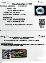 Load image into Gallery viewer, 3.89/CT Natural White Sapphire with Govt Lab Certificate (16650)