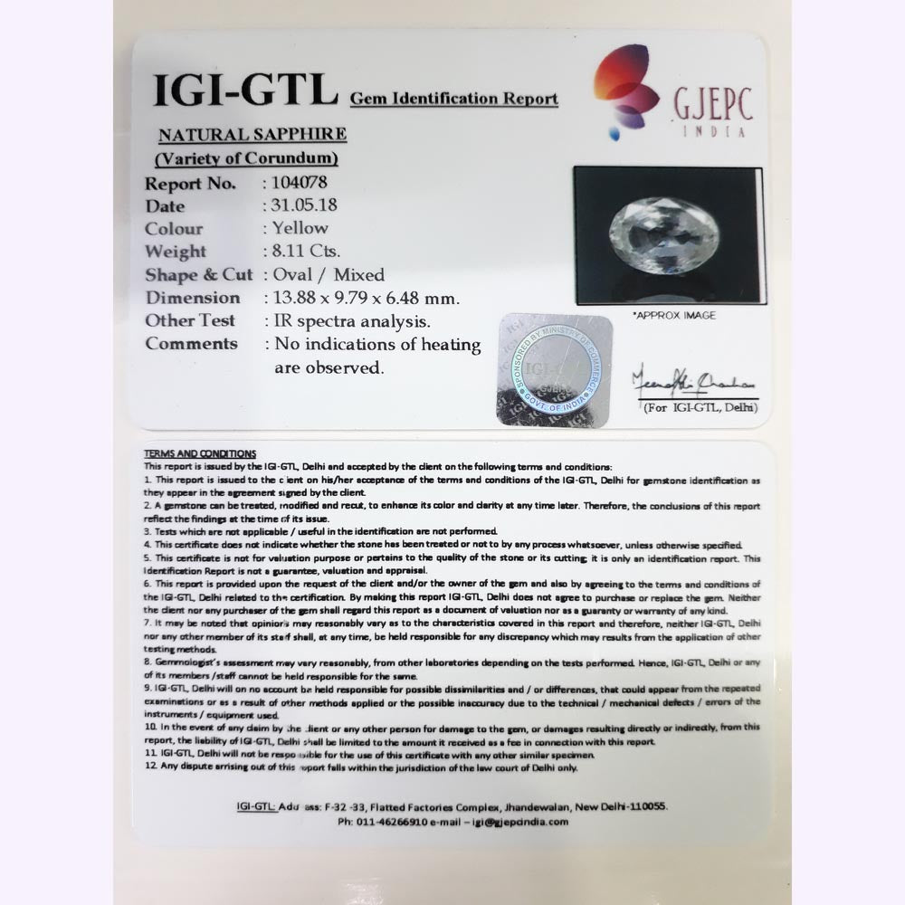 3.35/CT Natural Blue Sapphire with Govt Lab Certificate-BLUSA9S
