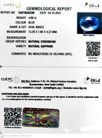 Load image into Gallery viewer, 4.88/CT Natural Blue Sapphire with Govt Lab Certificate (45510)