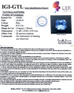 Load image into Gallery viewer, 8.31/CT Natural Blue sapphire with Govt Lab Certificate-BLUSA9A