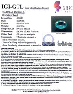Load image into Gallery viewer, 7.42/CT Natural Colombian Panna Stone With Govt. Lab Certificate (12210)