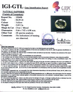 Load image into Gallery viewer, 3.69/CT Natural yellow sapphire with Govt Lab Certificate-YELSA9U