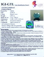 Load image into Gallery viewer, 6.98/CT Natural Zambian Emerald Stone with Govt. Lab Certificate (12210)