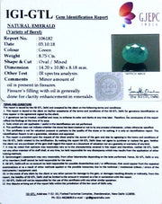 8.75/CT Natural Panna Stone With Govt. Lab Certificate (4551)