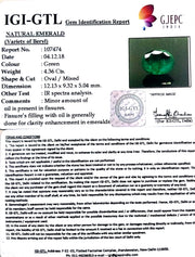 4.36/CT Natural Emerald Stone With Govt. Lab Certificate (12210)