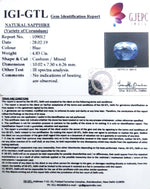 Load image into Gallery viewer, 4.83/CT Natural Blue Sapphire With Govt Lab Certified (YELSA9X)