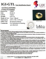 Load image into Gallery viewer, 4.33/CT Natural Yellow Sapphire With Govt Lab Certificate-YELSA9U