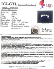 10.00 Ratti Natural Blue Sapphire with Govt Lab Certificate-(2331)