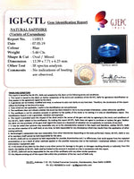 Load image into Gallery viewer, 5.46/CT Natural Blue Sapphire with Govt Lab Certificate-BLUSA9V