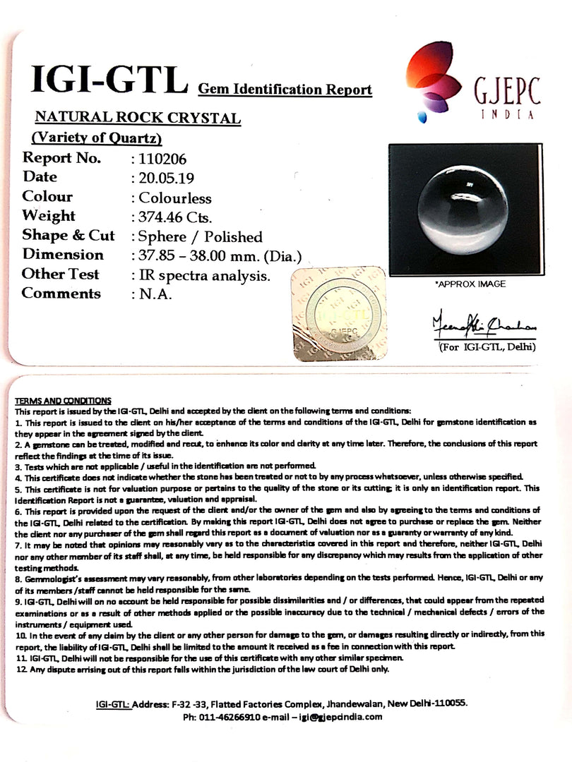 374.46/CT Natural Rock Crystal