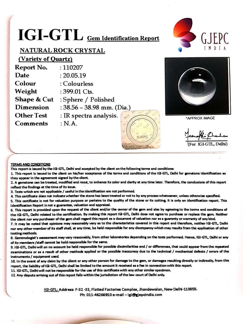 399.01 /CT Natural Rock Crystal