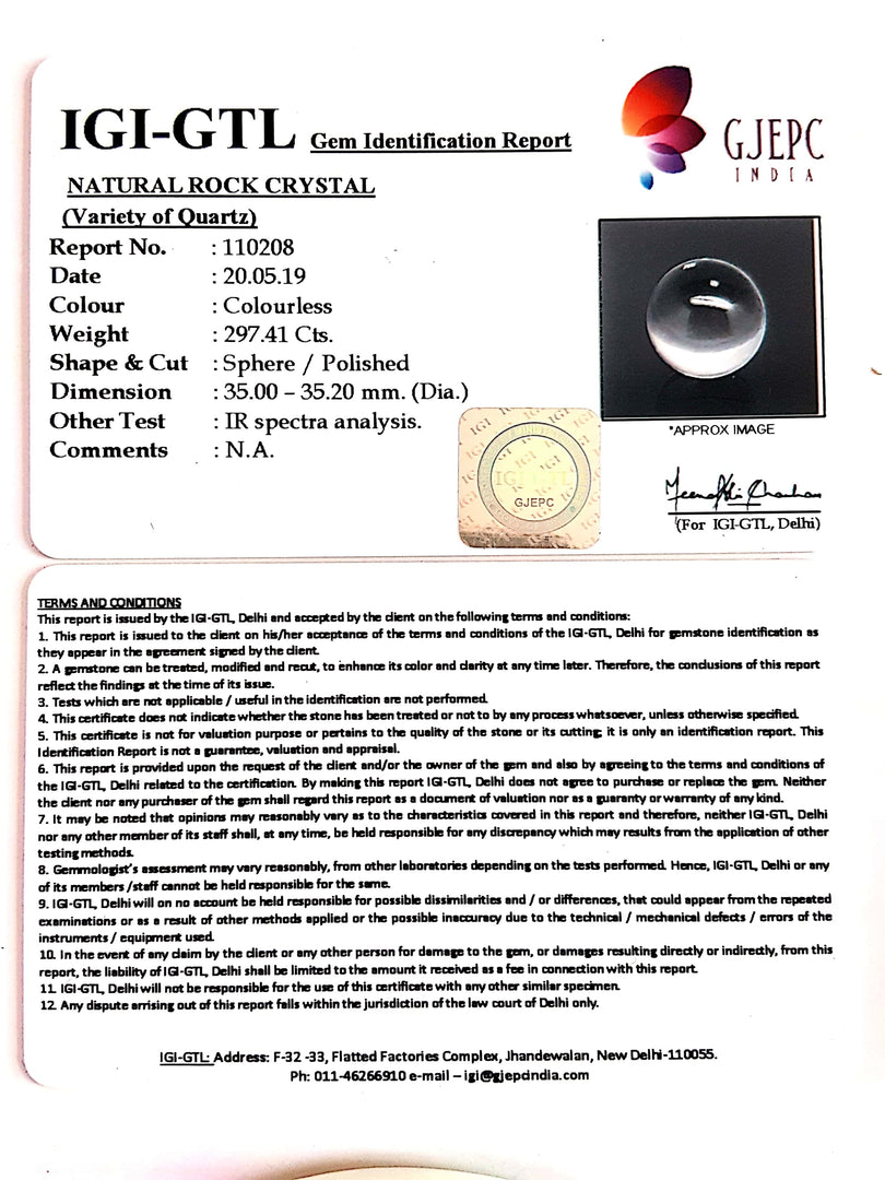 297.41/CT Natural Rock Crystal
