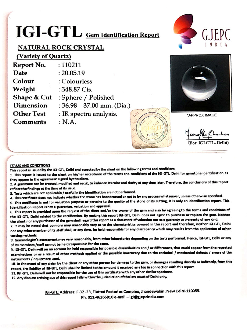 348.87/CT Natural Rock Crystal