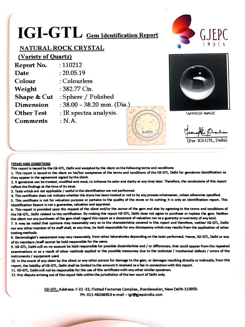 382.77/CT Natural Rock Crystal