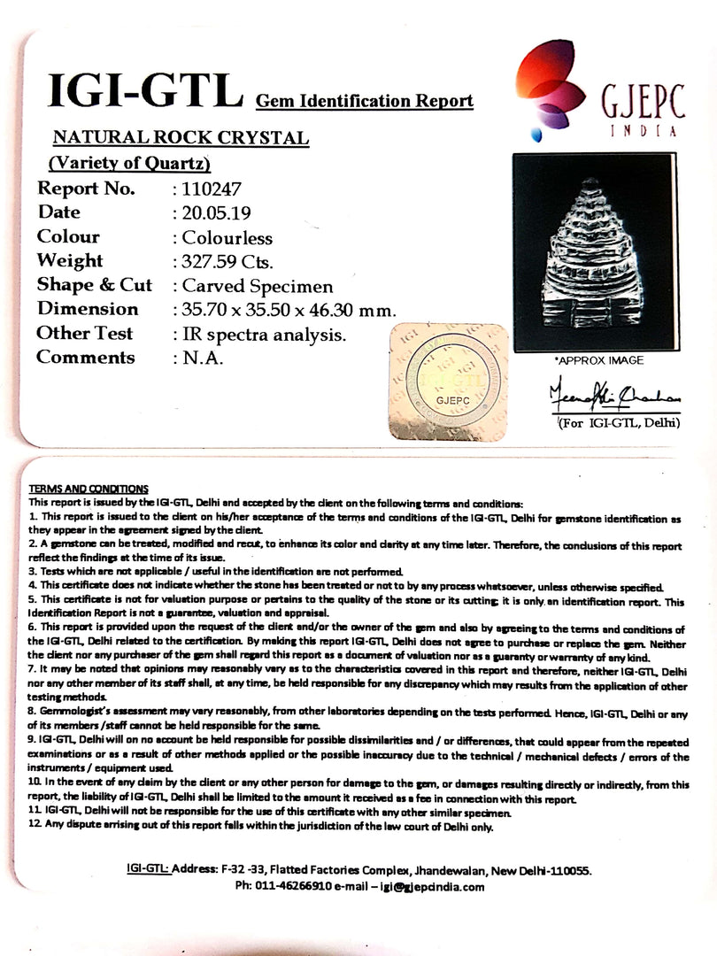 Natural Rock Crystal With Govt. Lab Certificate | Best Price