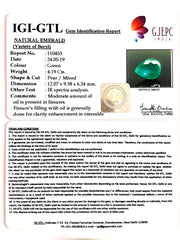 4.66 Ratti Natural Panna Stone With Govt. Lab Certificate (34410)