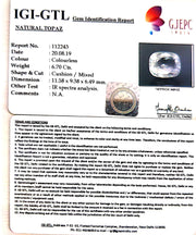 7.44 Ratti Natural White topez with Govt. Lab Certificate-(1665)
