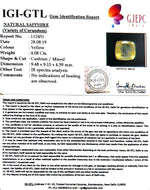 Load image into Gallery viewer, 4.08/CT Natural Yellow Sapphire with Govt Lab Certificate-YELSA9U