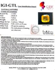 4.03/CT Natural Yellow Sapphire with Govt Lab Certificate-YELSA9U