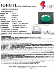 4.67 Ratti Natural Emerald Stone With Govt. Lab Certificate (4551)