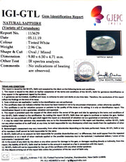 3.29 Ratti Natural White Sapphire with Govt Lab Certificate-(8991)
