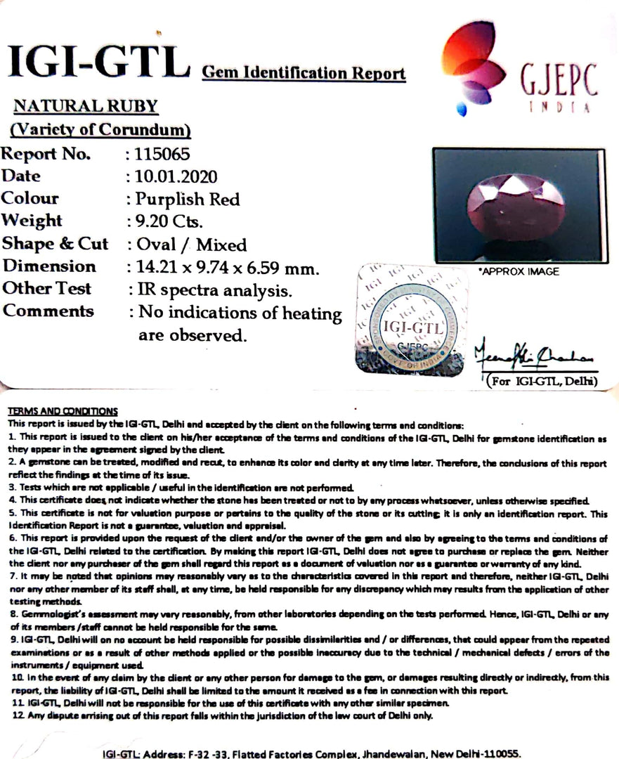 10.22 Ratti Natural Neo Burma Ruby with Govt. Lab Certificate-(2331)