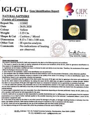 2.48 Ratti Natural Yellow Sapphire with Govt Lab Certificate-(YELSA9T)