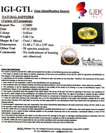 Load image into Gallery viewer, 3.06/CT Natural Yellow Sapphire with Govt Lab Certificate-4551
