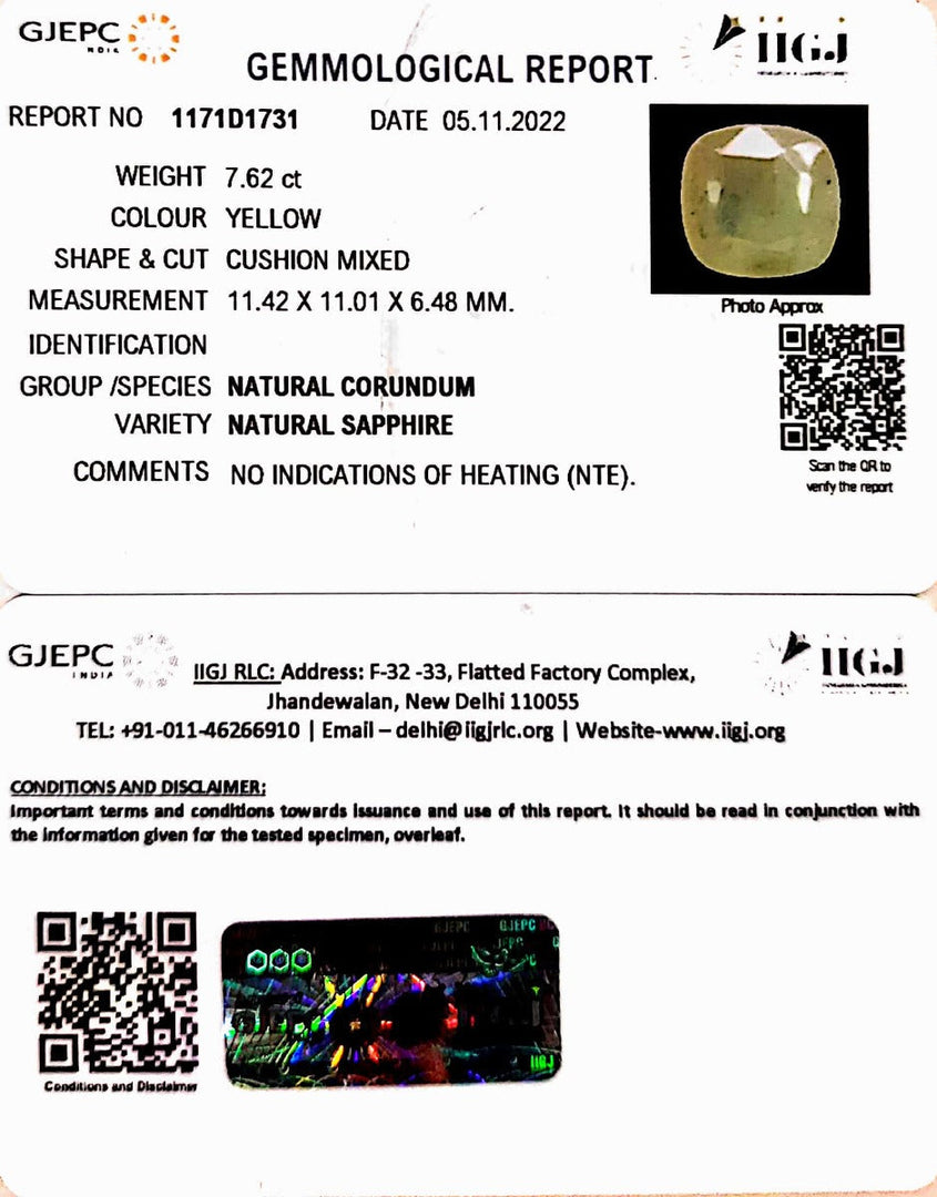 7.62/CT Natural Ceylonese Pukhraj with Govt Lab Certificate-6771
