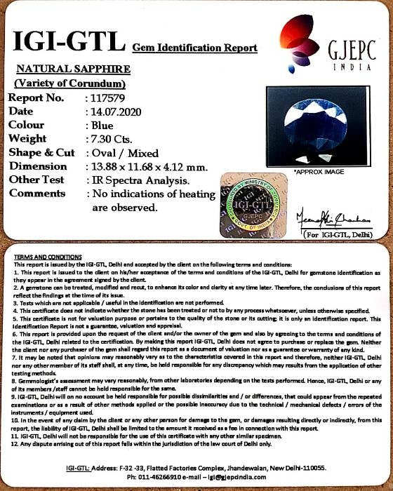 8.10 Ratti Natural Neelam with Govt Lab Certificate-(2331)
