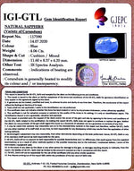 Load image into Gallery viewer, 4.06/CT Natural Blue Sapphire with Govt Lab Certificate (4551)