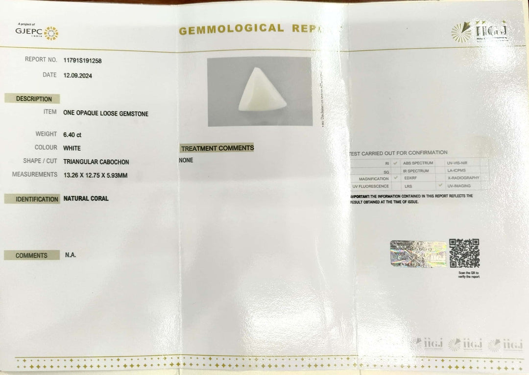 6.40/CT Natural White Triangle Coral-1500