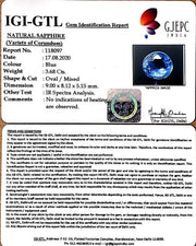3.68/CT Natural Blue Sapphire with Govt Lab Certificate-BLUSA9U