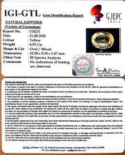 4.93/CT Natural Ceylonese Pukhraj with Govt Lab Certificate-(YELSA9W)