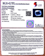 Load image into Gallery viewer, 4.93/CT Natural Blue Sapphire with Govt Lab Certificate-BLUSA9V