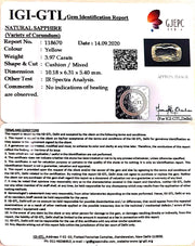 3.97/CT Natural Ceylonese Pukhraj Stone with Govt Lab Certificate-YELSA9V