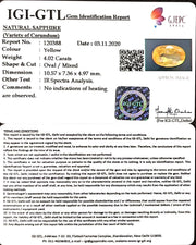 4.02/CT Natural yellow sapphire with Govt Lab Certificate-YELSA9V