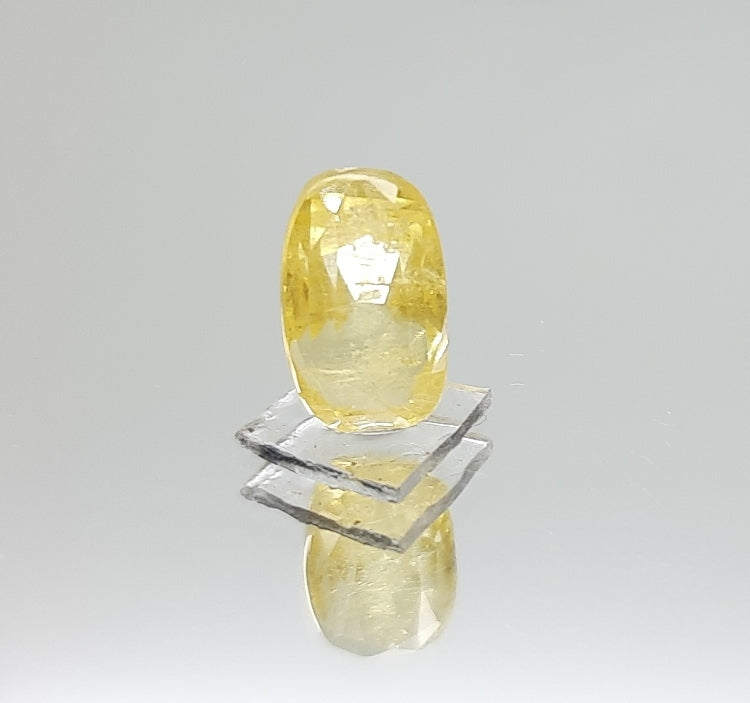4.00/CT Natural Yellow Sapphire with Govt Lab Certificate-YELSA9U