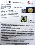 Load image into Gallery viewer, 4.52 Ratti Natural Ceylonese Yellow Sapphire with Govt Lab Certificate-(4551)
