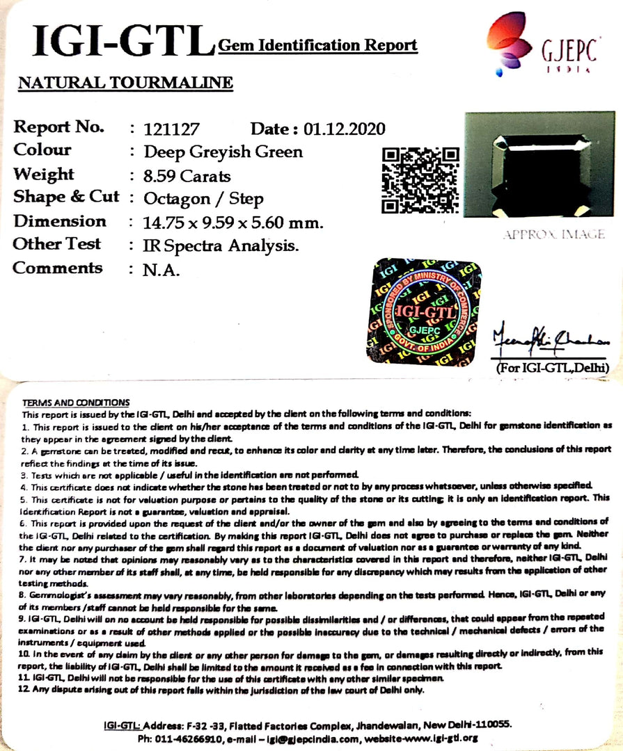 9.53 Ratti Natural Tourmaline With Govt. Lab Certificate-(1221)