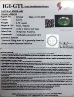 Load image into Gallery viewer, 7.44 Ratti Natural Emerald Stone With Govt. Lab Certificate (8991)