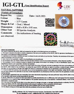 Load image into Gallery viewer, 2.77/CT Natural Blue Sapphire with Govt Lab Certificate-BLUSA9T