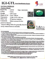 Load image into Gallery viewer, 4.50/CT Natural Emerald Stone With Govt. Lab Certified (4551)
