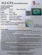 Load image into Gallery viewer, 5.46 Ratti Natural emerald with Govt Lab Certificate-(2331)