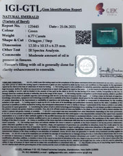 6.77/CT Natural Emerald Stone With Govt. Lab Certified (12210)