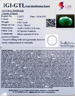 Load image into Gallery viewer, 5.39 Ratti Natural emerald with Govt Lab Certificate-(2331)