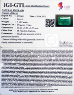 Load image into Gallery viewer, 3.11/CT Natural Emerald Stone With Govt. Lab Certified (6771)