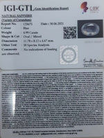 Load image into Gallery viewer, 4.99/CT Natural Blue Sapphire with Govt Lab Certificate-BLUSA9T