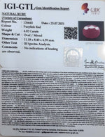 Load image into Gallery viewer, 4.46 Ratti Natural Neo Burma Ruby with Govt. Lab Certificate-(4551)