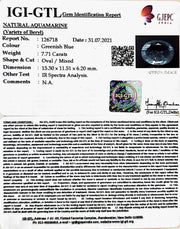 7.71/CT Natural Aquamarine with Govt Lab Certificate-1665